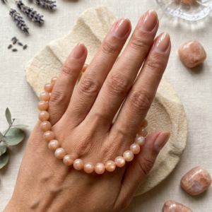 bracelet pierre de lune orange