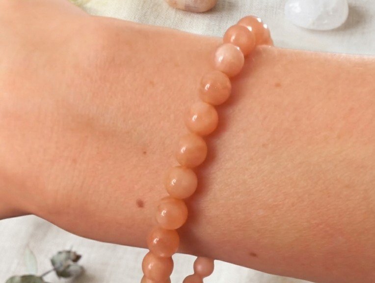 bracelet pierre de lune orange – Image 2
