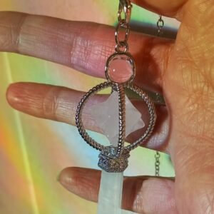 Pendule Merkaba en Quartz Blanc – Clarté, harmonie et amplification énergétique